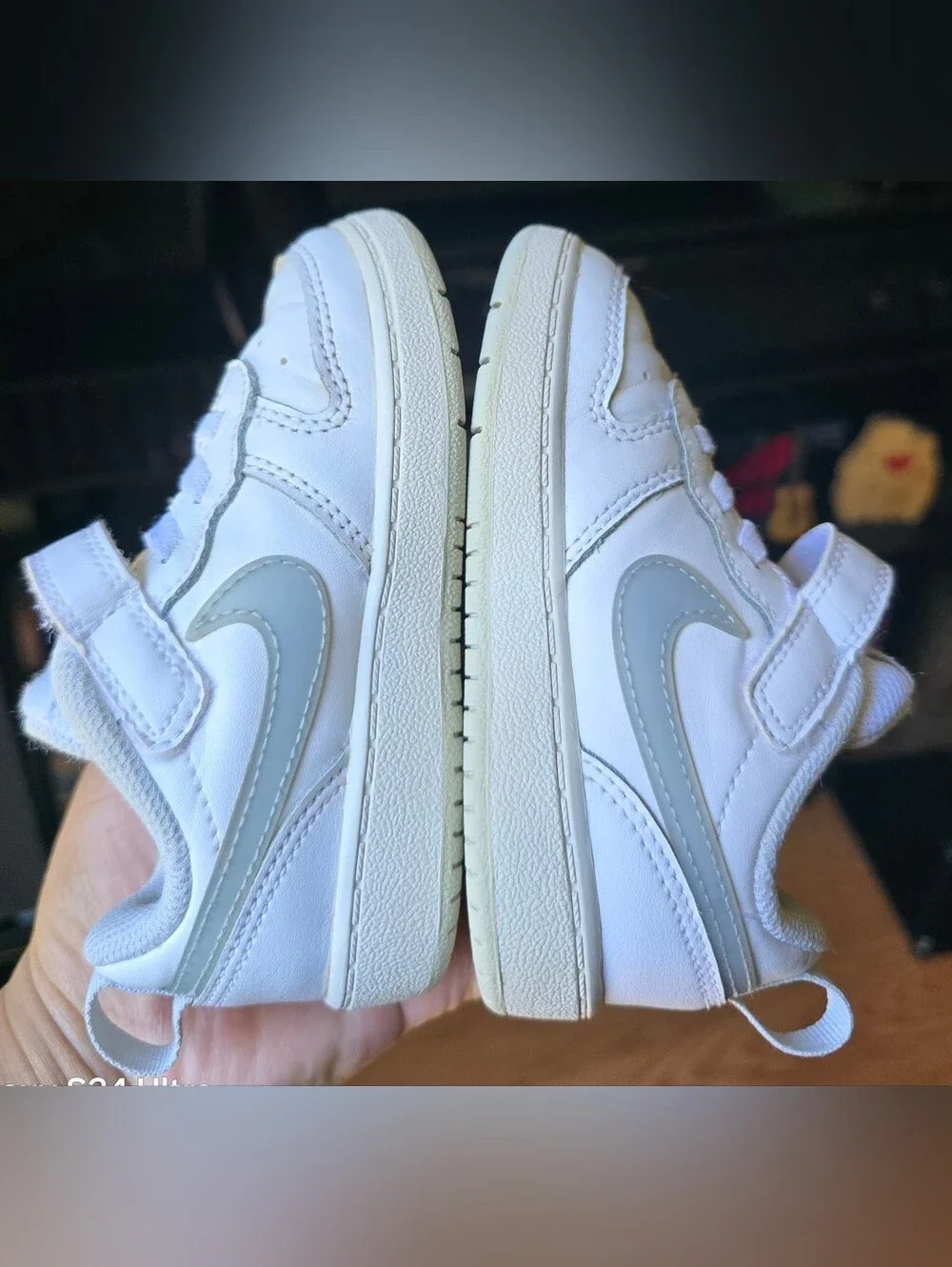 Sz 7C Toddler Kids NIKE COURT BOROUGH LOW RECRAFT Bungee Lace/Adjustable Strap